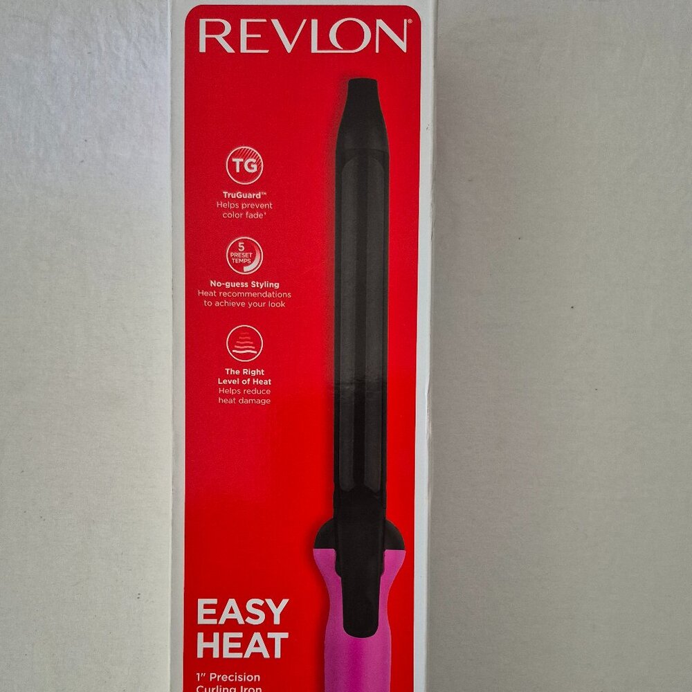 Revlon Easy Heat 1" Precision Curling Iron, Pink. NEW OPENED BOX.
